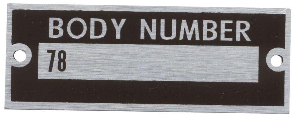 Bob Drake Reproductions VIN Plates 78-14002