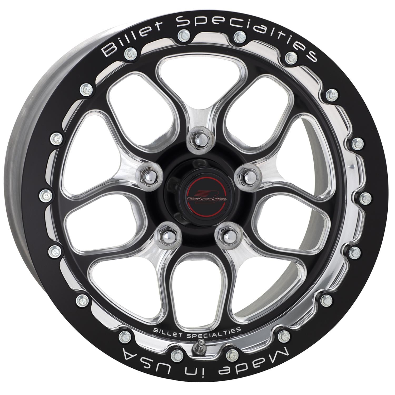 Billet Specialties Win Lite Drag Pack Black Anodized Wheels with Single Beadlock BRSB25109065N