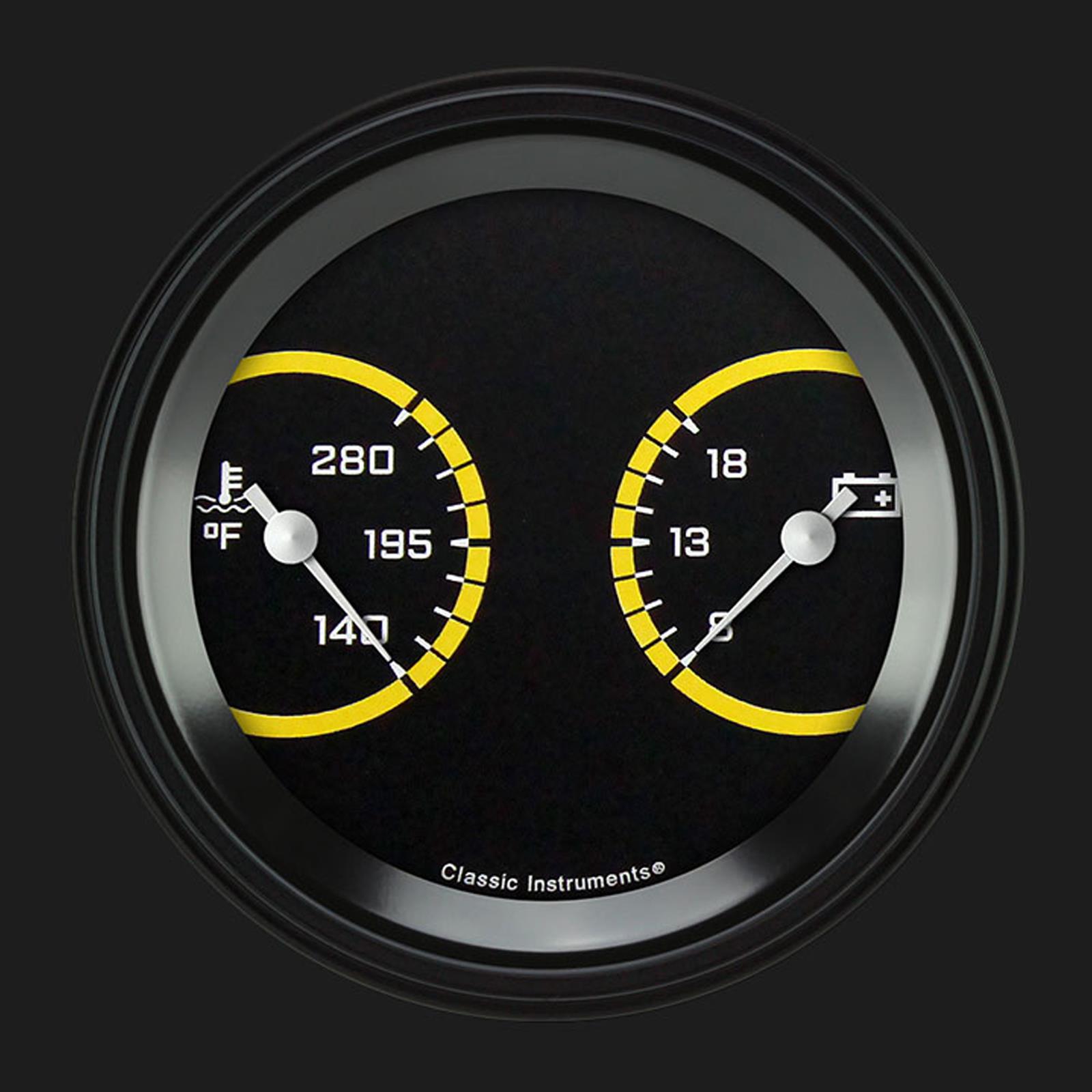 Classic Instruments Auto Cross Yellow Series Gauge Sets AX74YBLF