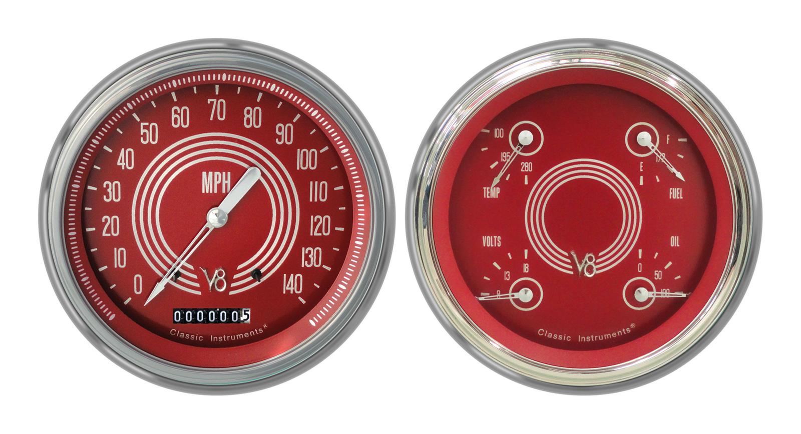 Classic Instruments 1947-53 Chevy Pickup Package Gauge Sets CT47V8RS52