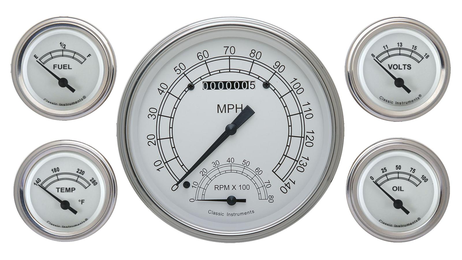 Classic Instruments Classic White Series Gauge Sets CW65SLC