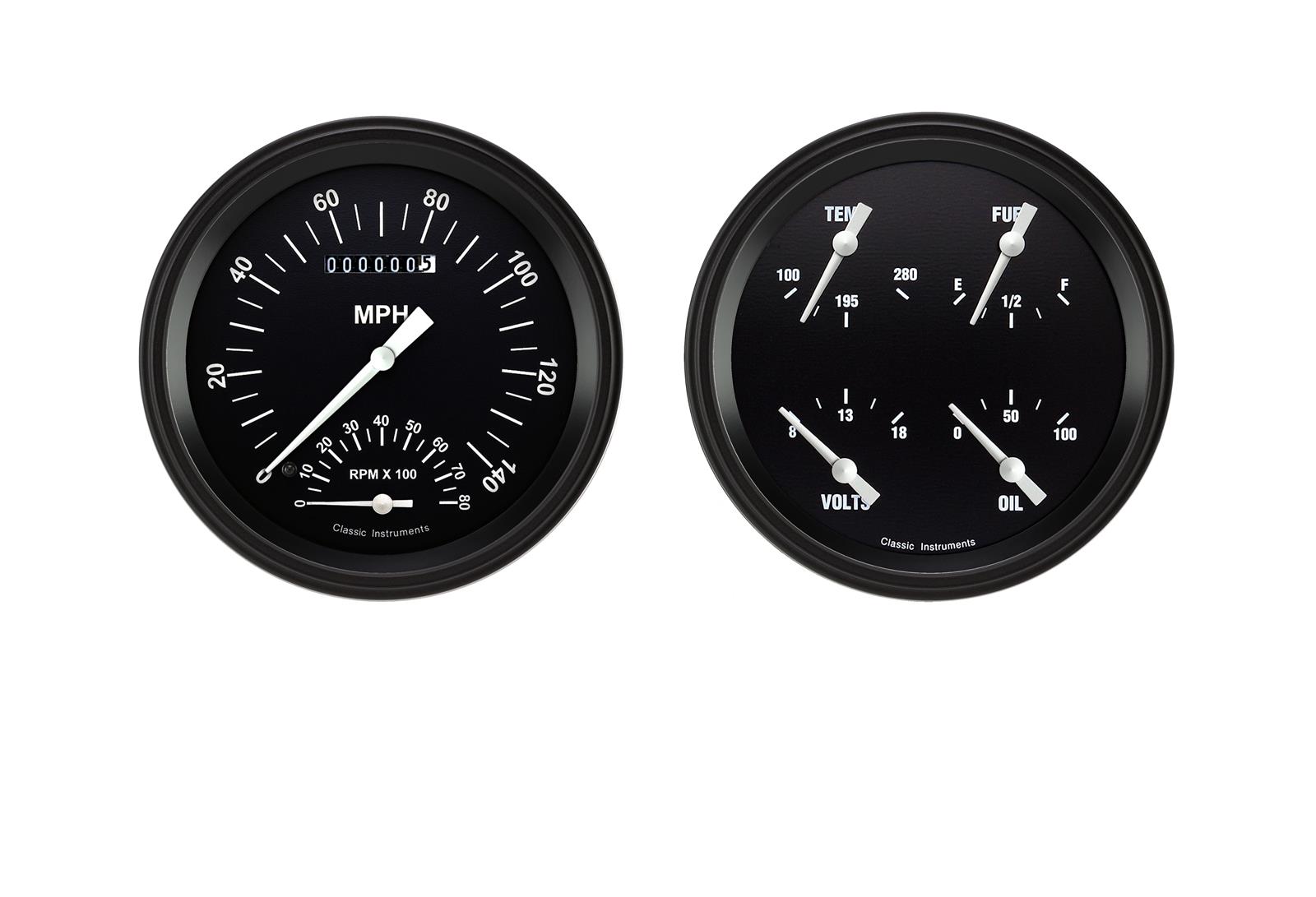 Classic Instruments Hot Rod Series Gauge Sets HR62BLF