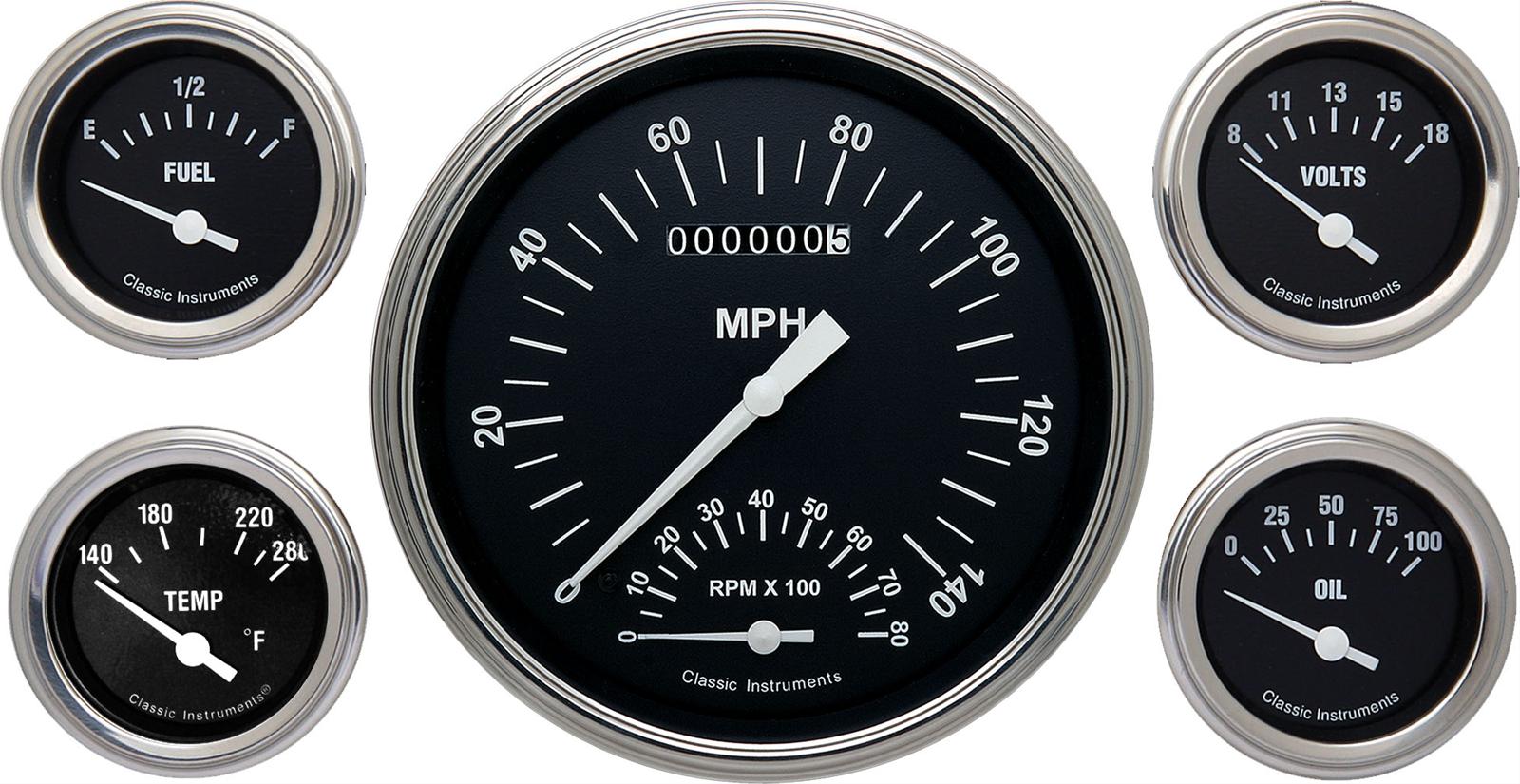 Classic Instruments Hot Rod Series Gauge Sets HR65SLF