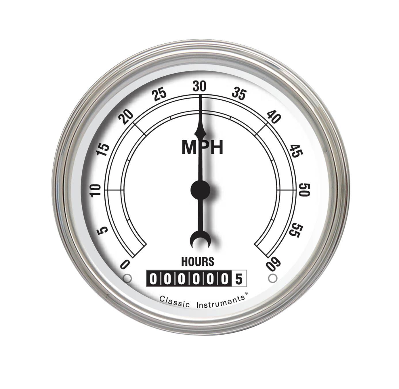 Classic Instruments Classic White Series Speedometers LSCW