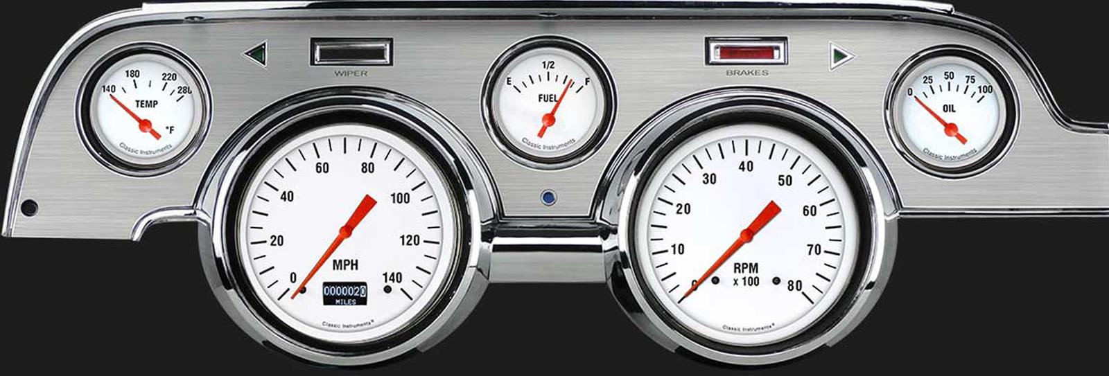 Classic Instruments 1967-68 Mustang Package Gauge Sets MU67DWHBA