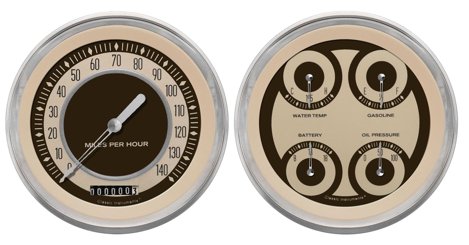 Classic Instruments Nostalgia VT Series Gauge Sets NT52SLF