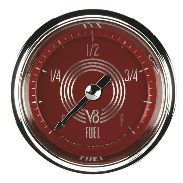 Classic Instruments V8 Red Steelie Series Gauges V8RS109SHC