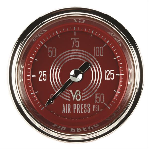 Classic Instruments V8 Red Steelie Series Gauges V8RS118SHC