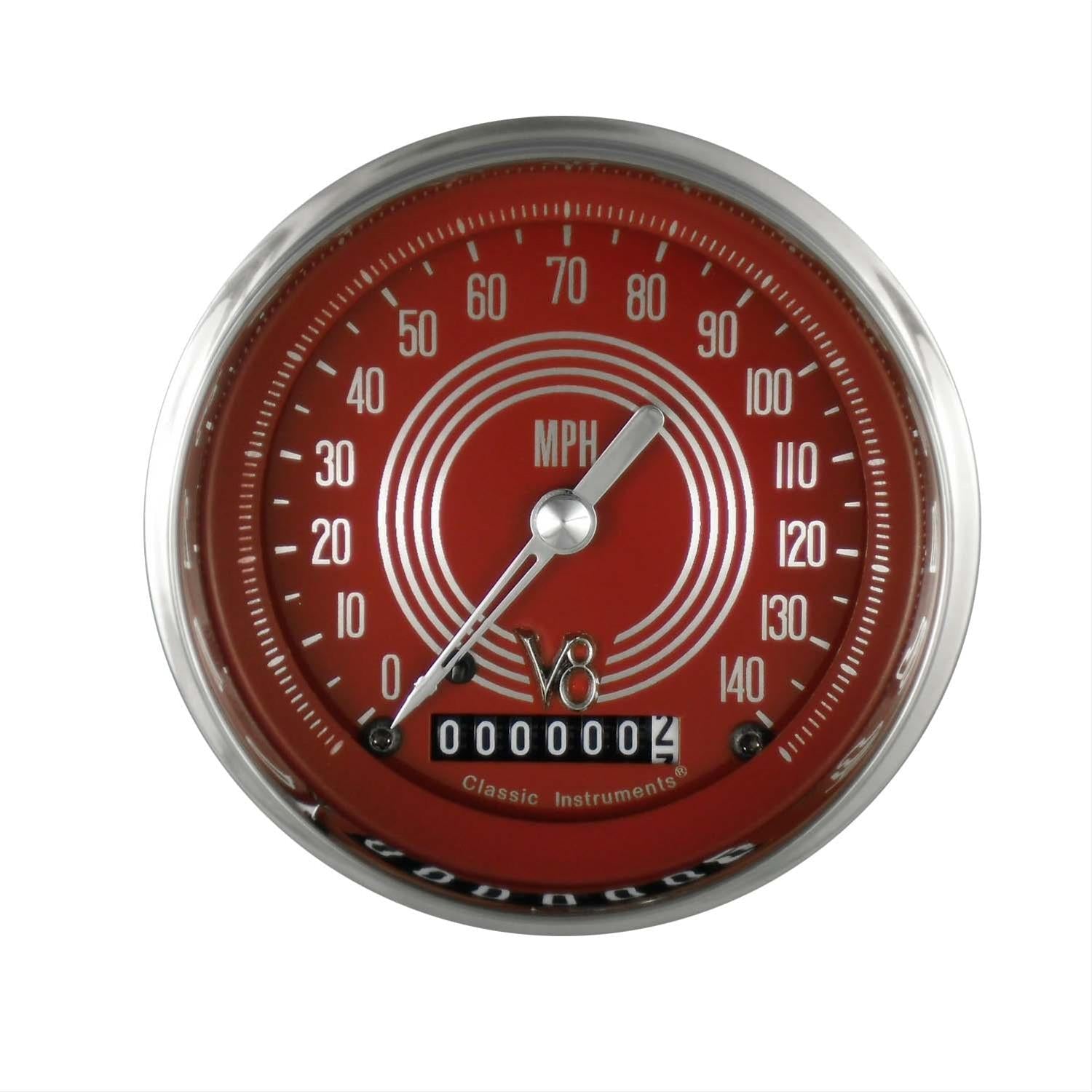 Classic Instruments V8 Red Steelie Series Speedometers V8RS55SHC