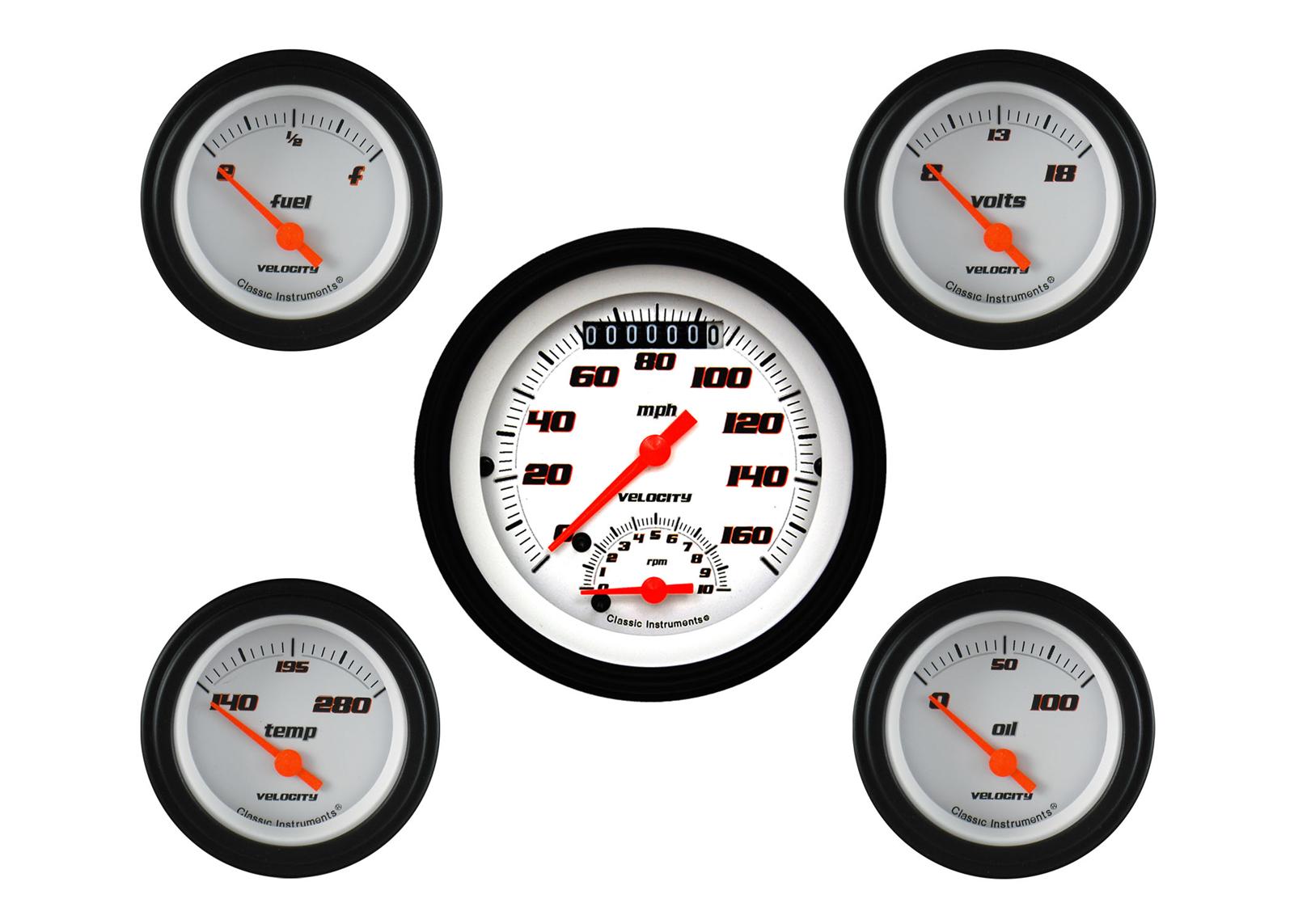 Classic Instruments Velocity Series Gauge Sets VS35WBLF