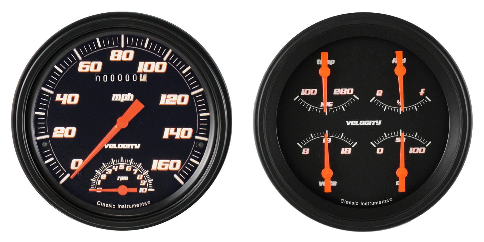 Classic Instruments Velocity Series Gauge Sets VS62BBLF