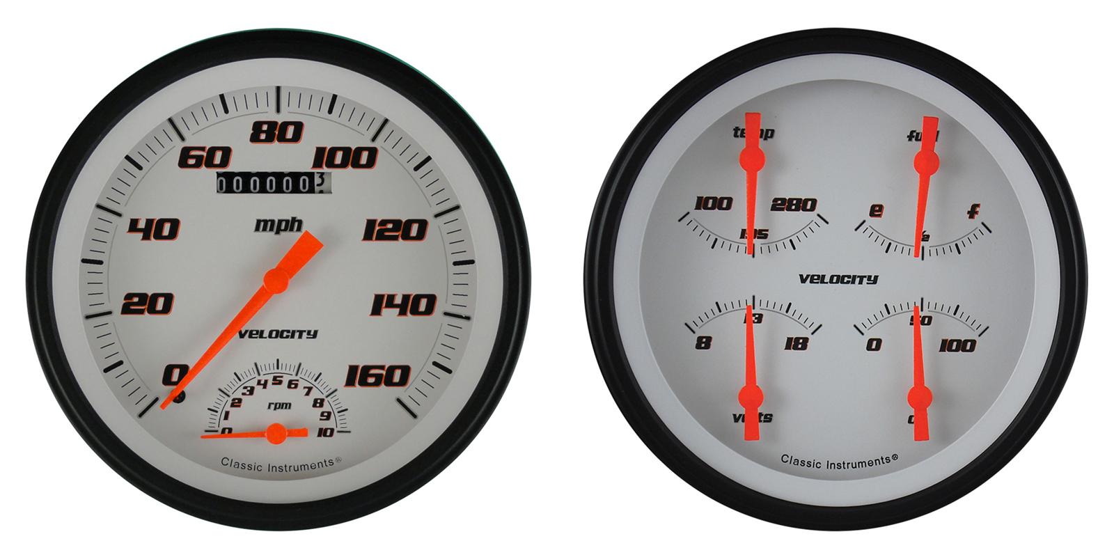Classic Instruments Velocity Series Gauge Sets VS62WBLF