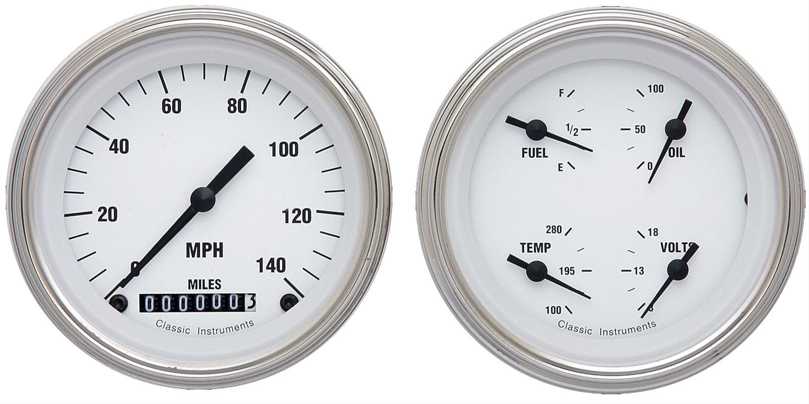 Classic Instruments White Hot Series Gauge Sets WH02SLC