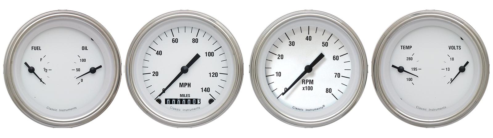 Classic Instruments White Hot Series Gauge Sets WH05SLC