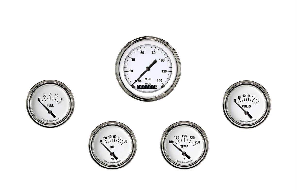 Classic Instruments White Hot Series Gauge Sets WH200SLF