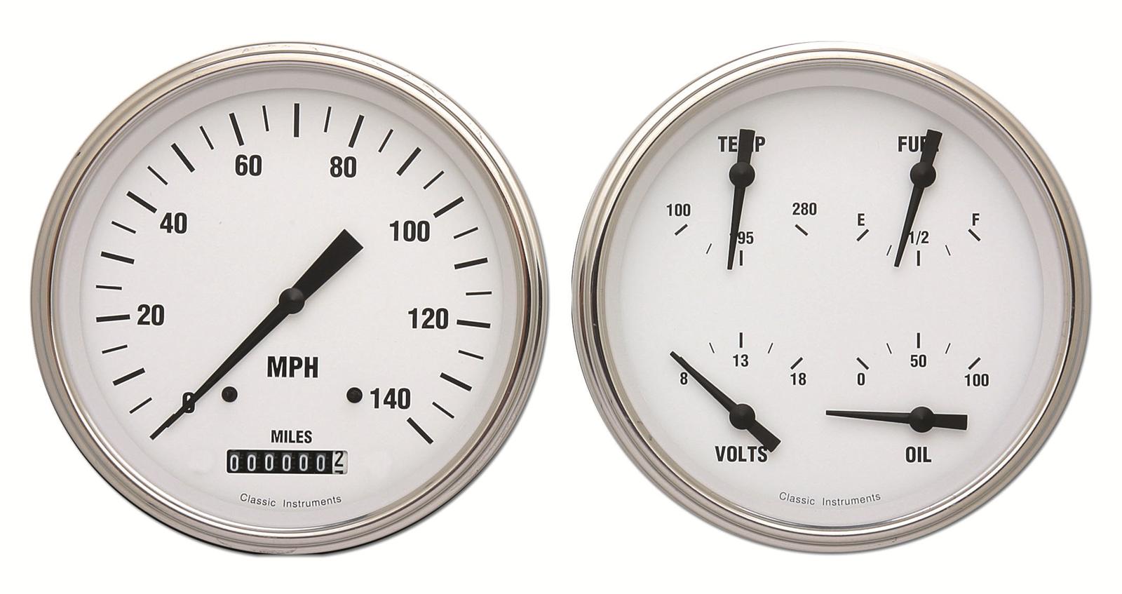 Classic Instruments White Hot Series Gauge Sets WH52SLF