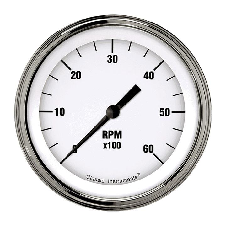 Classic Instruments White Hot Series Tachometers WH60SLF