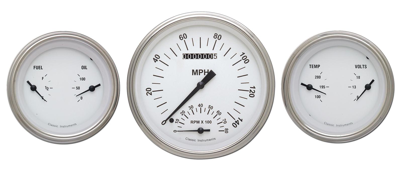 Classic Instruments White Hot Series Gauge Sets WH61SLF
