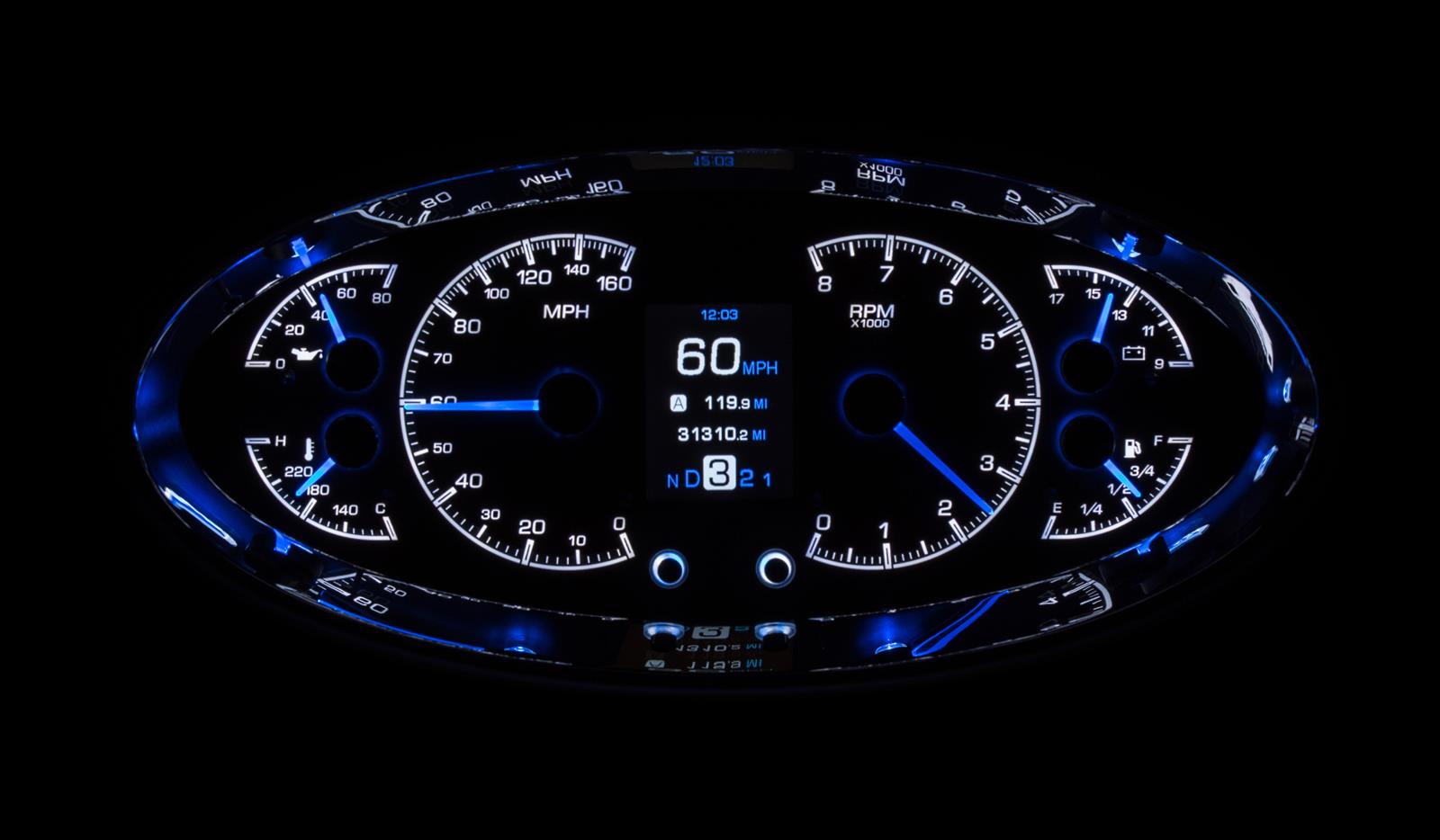 Dakota Digital HDX Series Universal Elliptical Analog Gauge Kits HDX-2017-K