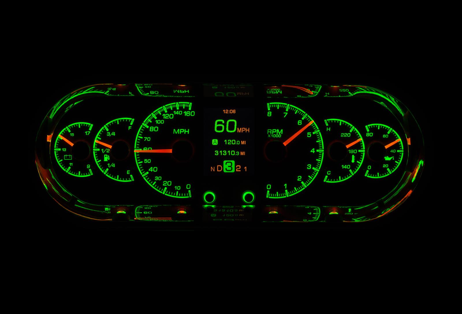 Dakota Digital HDX Series Universal Rounded Rectangle Analog Gauge Kits HDX-2018-S