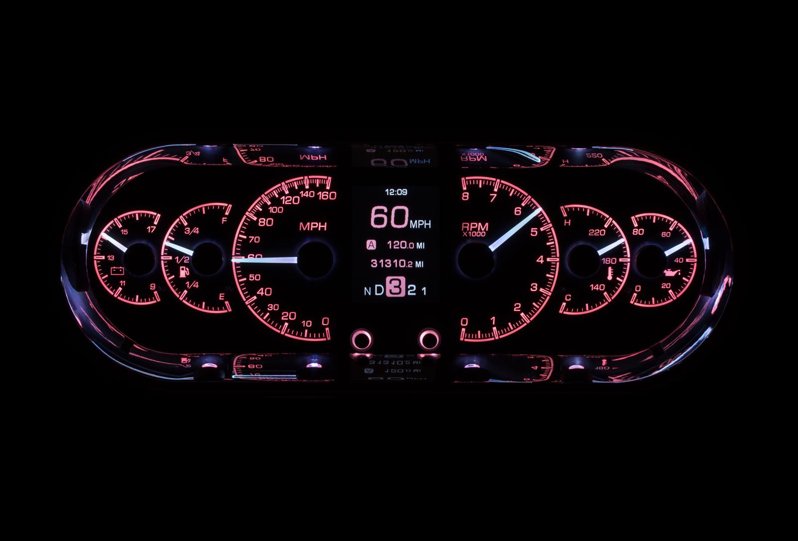 Dakota Digital HDX Series Universal Rounded Rectangle Analog Gauge Kits HDX-2018-S