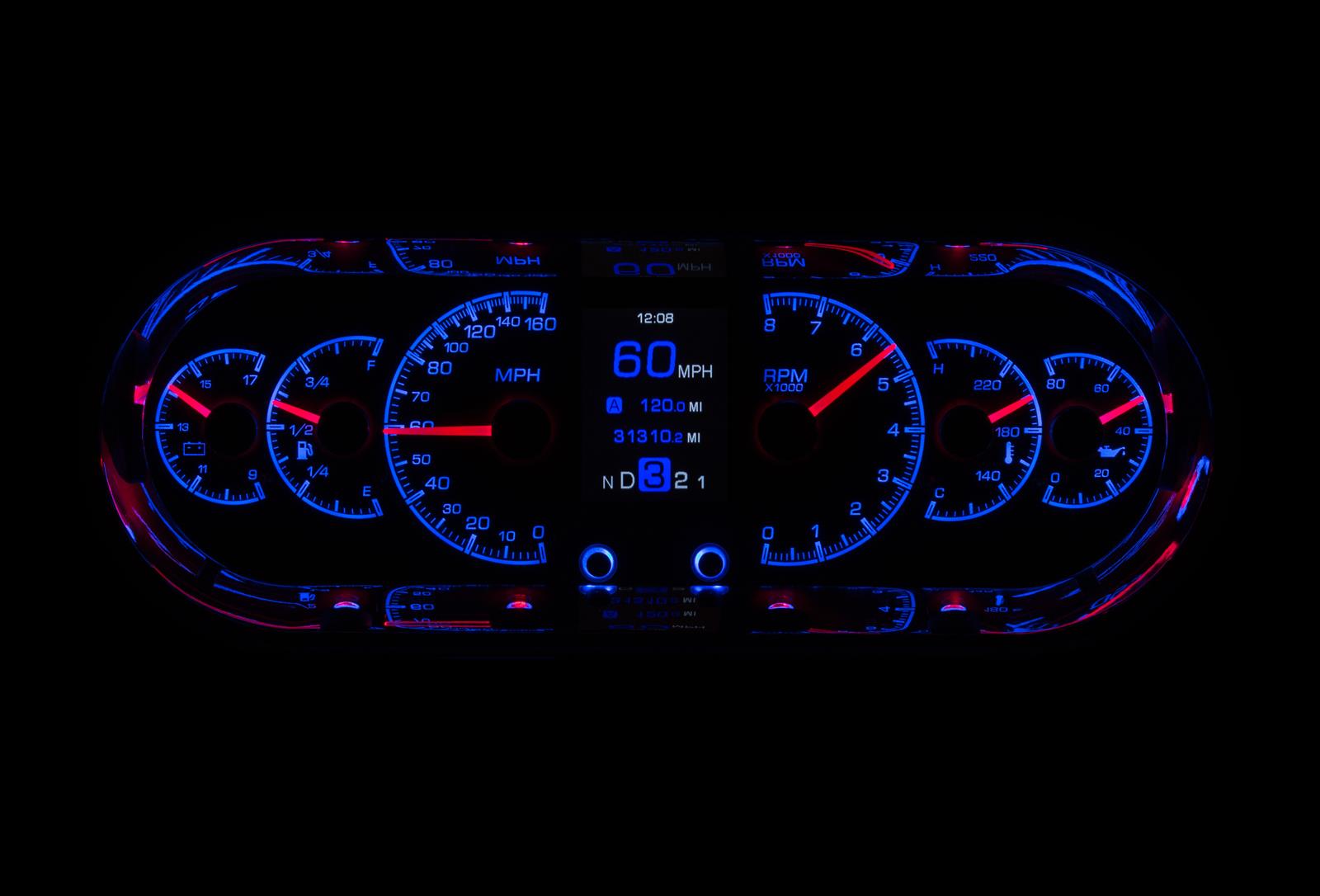 Dakota Digital HDX Series Universal Rounded Rectangle Analog Gauge Kits HDX-2018-K