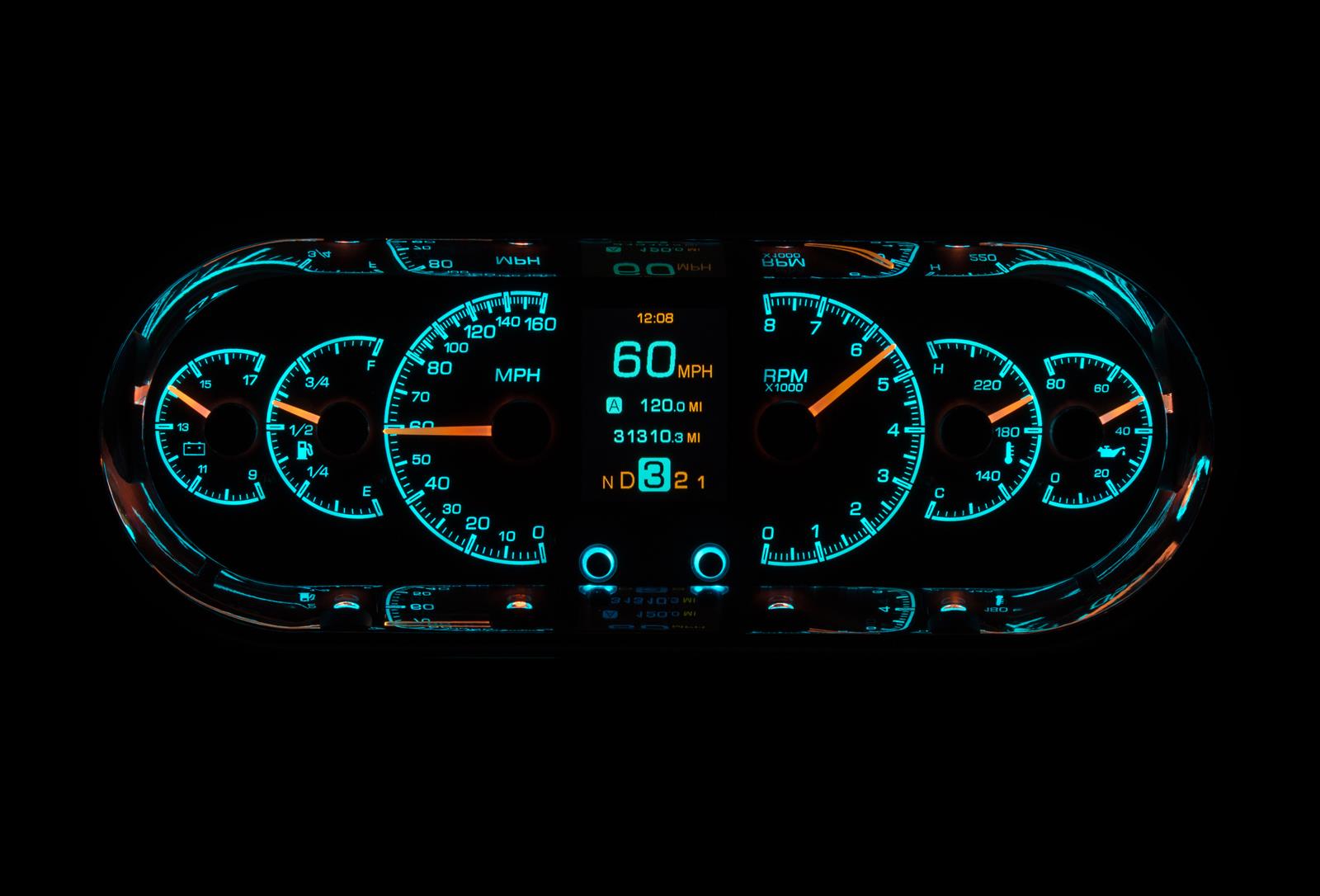 Dakota Digital HDX Series Universal Rounded Rectangle Analog Gauge Kits HDX-2018-K