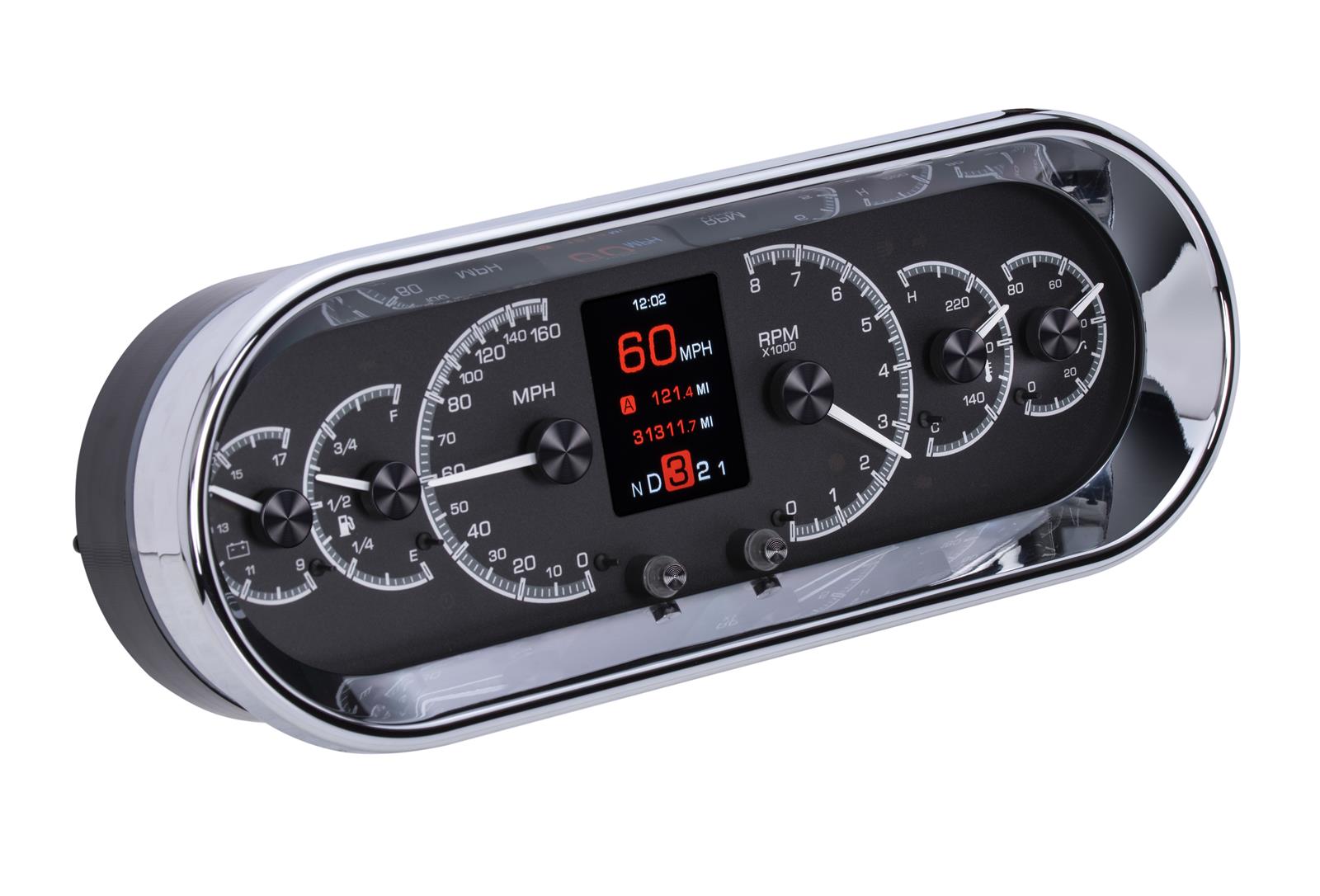 Dakota Digital HDX Series Universal Rounded Rectangle Analog Gauge Kits HDX-2018-K