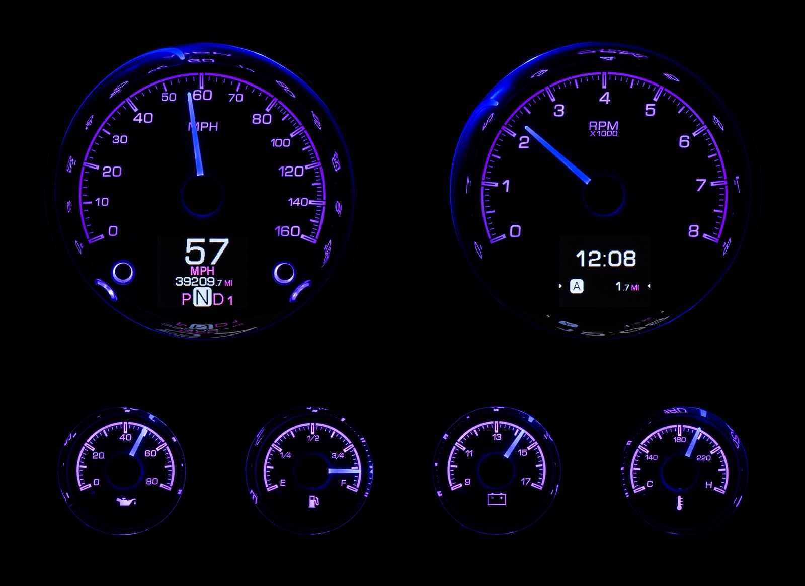 Dakota Digital HDX Series Universal Round Analog Gauge Kits HDX-2024-S