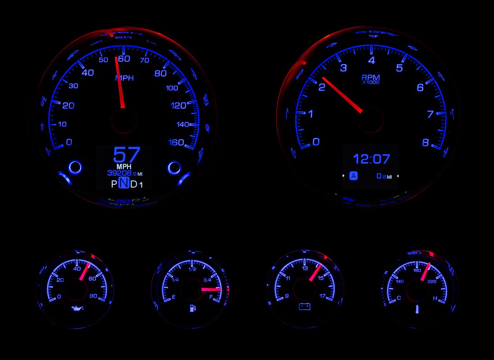 Dakota Digital HDX Series Universal Round Analog Gauge Kits HDX-2024-K