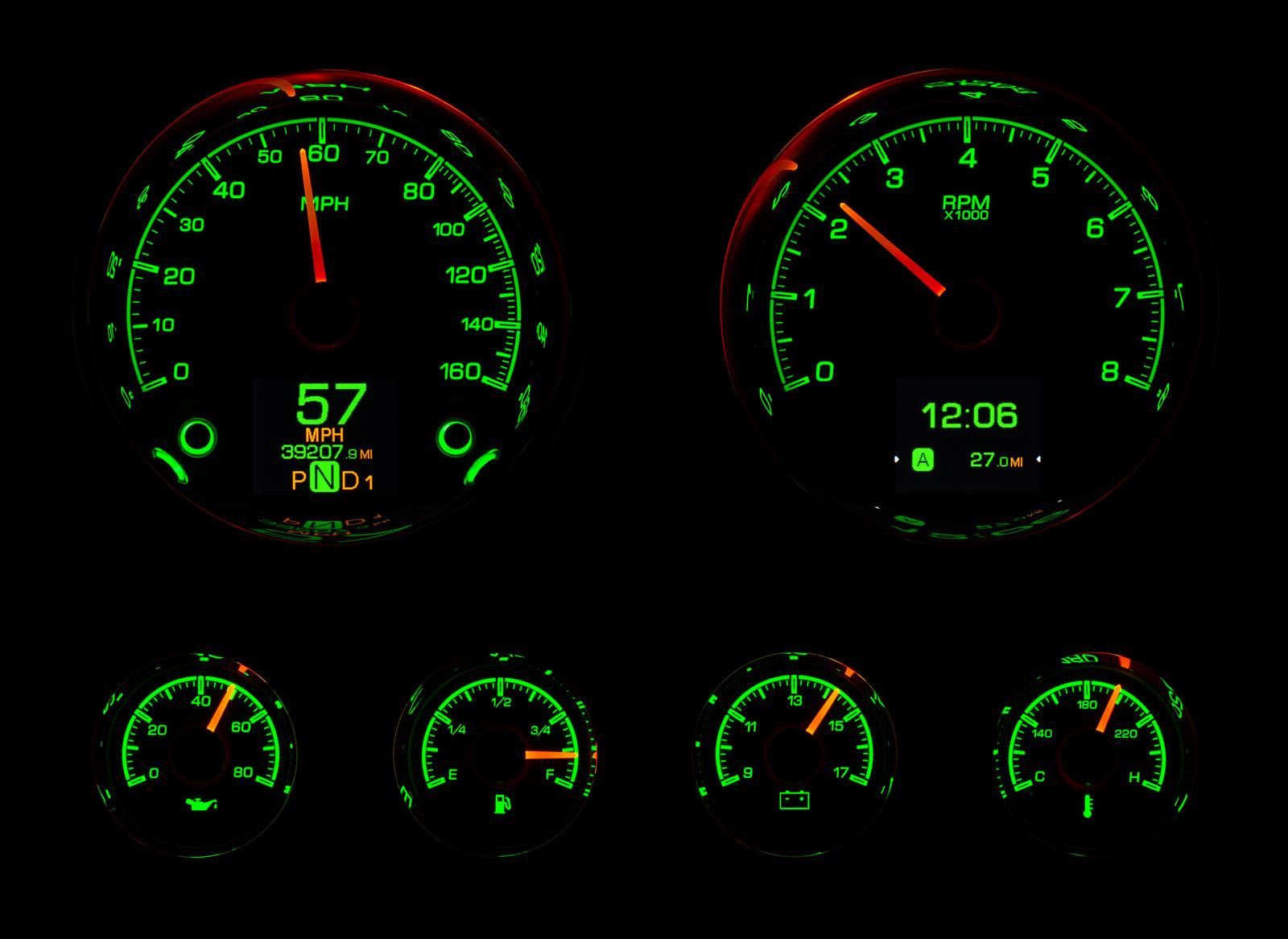 Dakota Digital HDX Series Universal Round Analog Gauge Kits HDX-2024-K