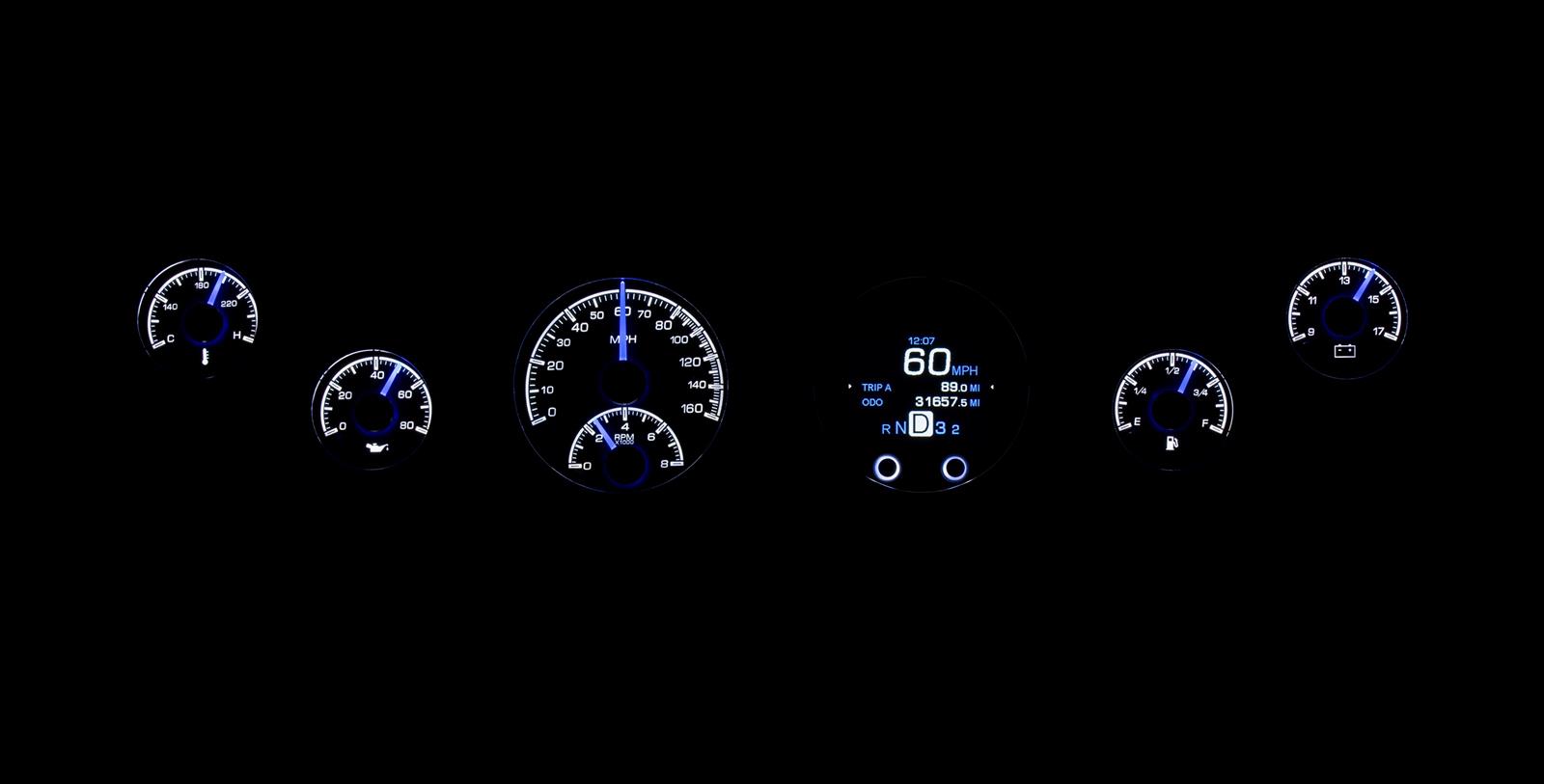 Dakota Digital HDX Series Universal Round Analog Gauge Kits HDX-2060-S