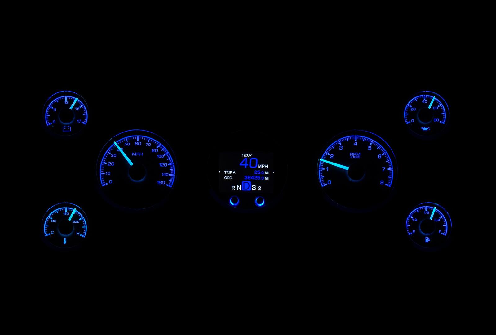 Dakota Digital HDX Series Universal Round Analog Gauge Kits HDX-2070-K