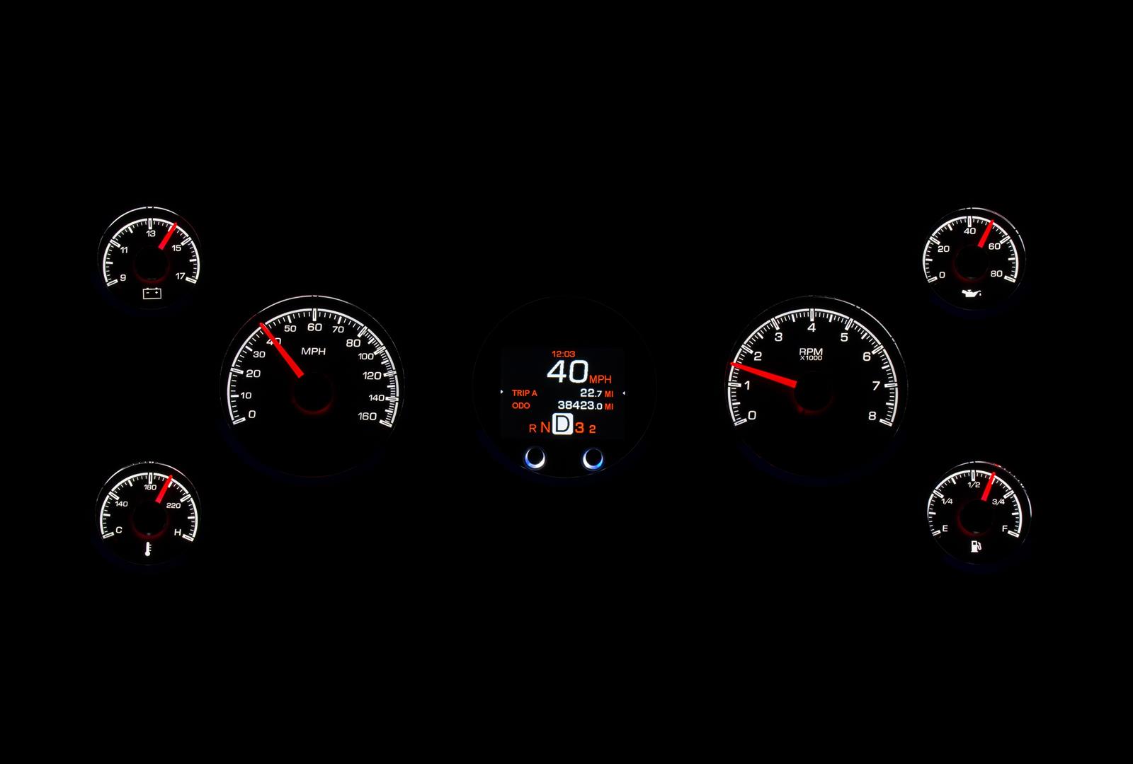 Dakota Digital HDX Series Universal Round Analog Gauge Kits HDX-2070-K