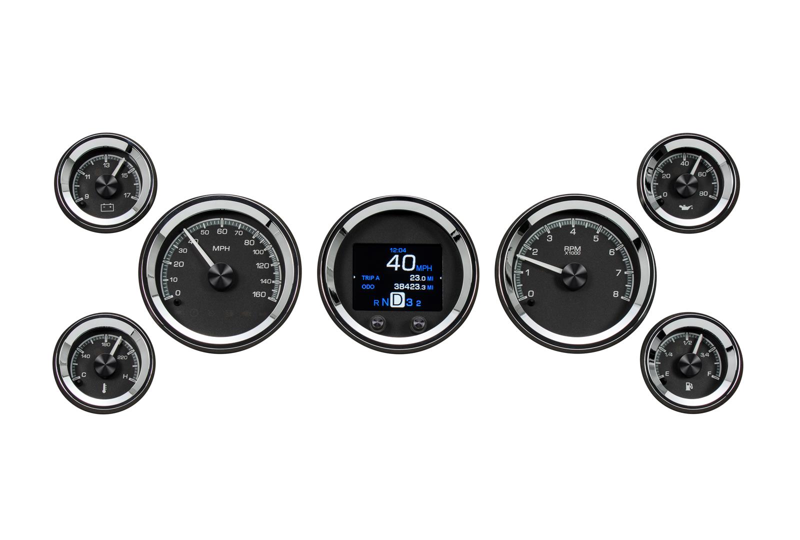 Dakota Digital HDX Series Universal Round Analog Gauge Kits HDX-2070-K