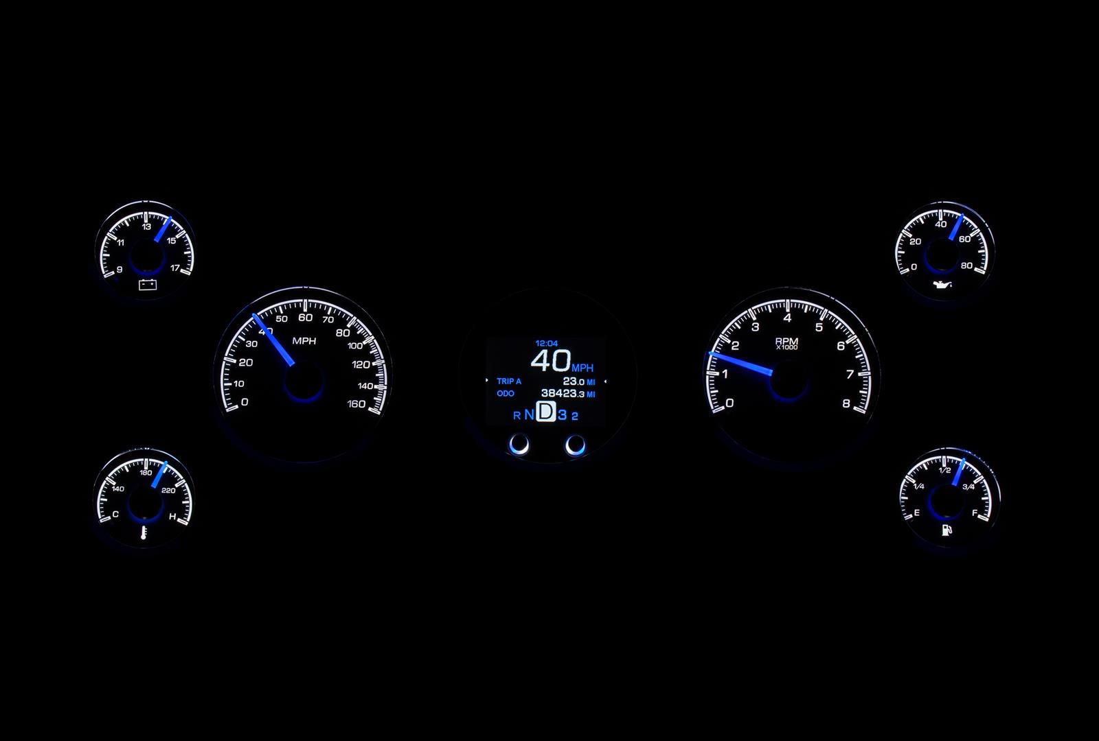 Dakota Digital HDX Series Universal Round Analog Gauge Kits HDX-2070-K