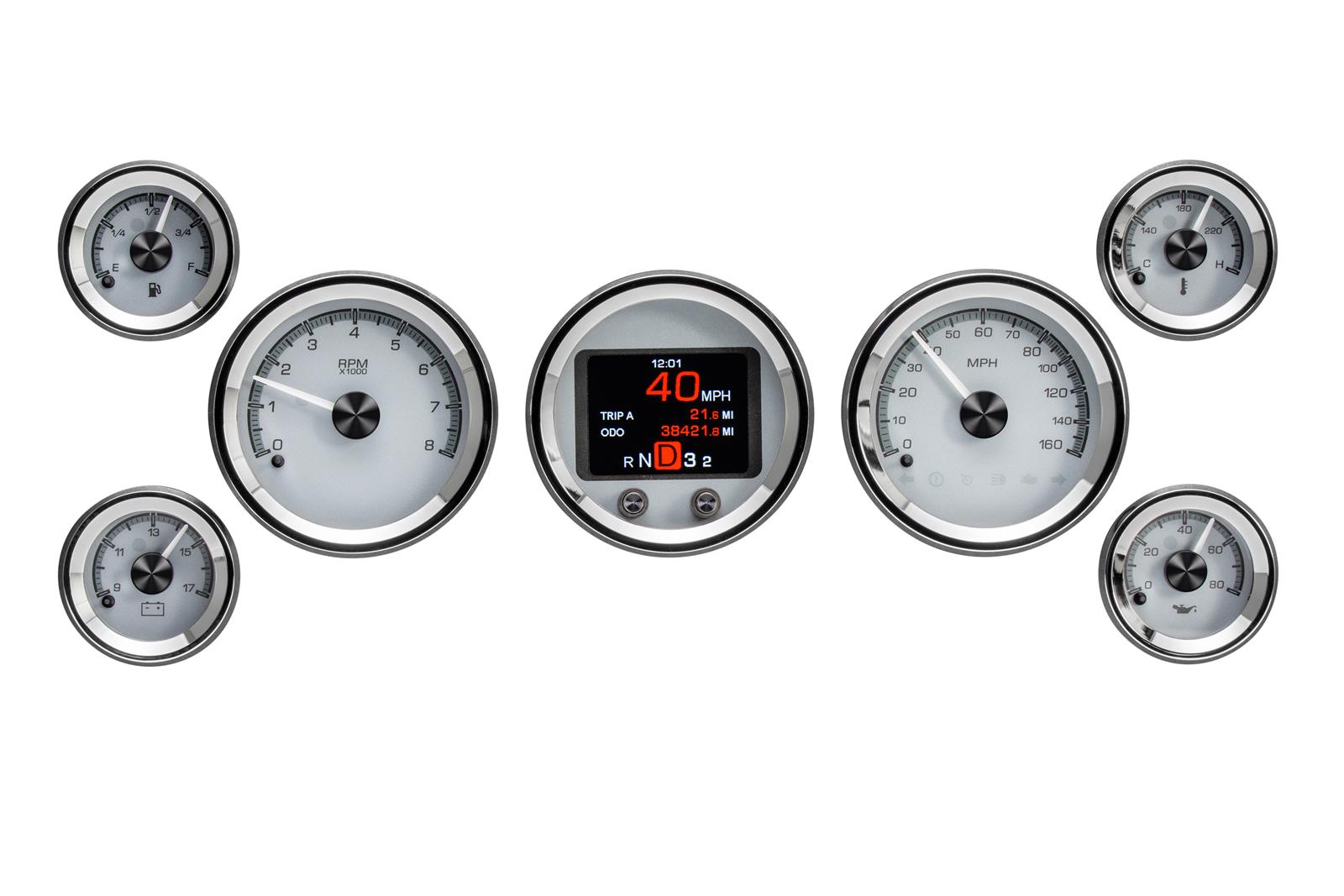 Dakota Digital HDX Series Universal Round Analog Gauge Kits HDX-2070-S