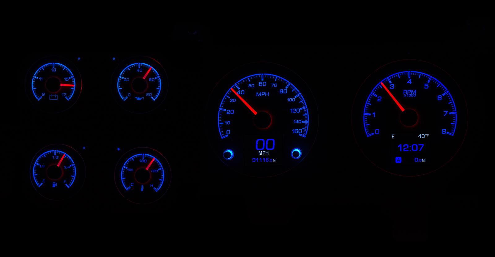 Dakota Digital HDX Direct-Fit Analog Gauge Systems HDX-73C-PU-K