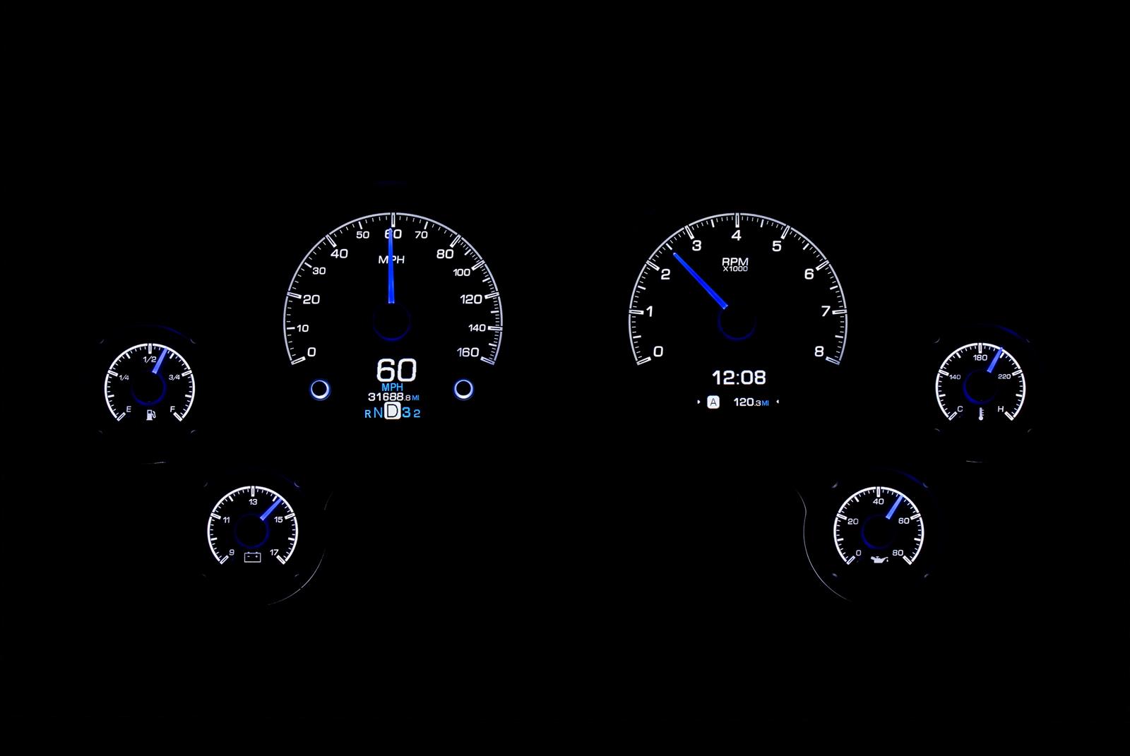 Dakota Digital HDX Direct-Fit Analog Gauge Systems HDX-63C-VET-K