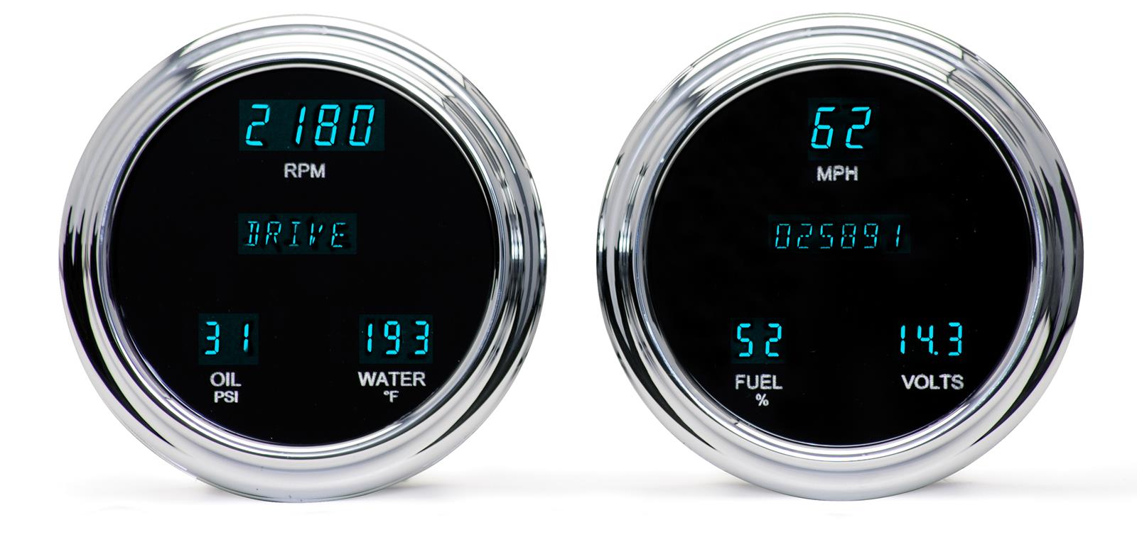 Dakota Digital Round Designer Series Gauge Kits VFD3-1004-T