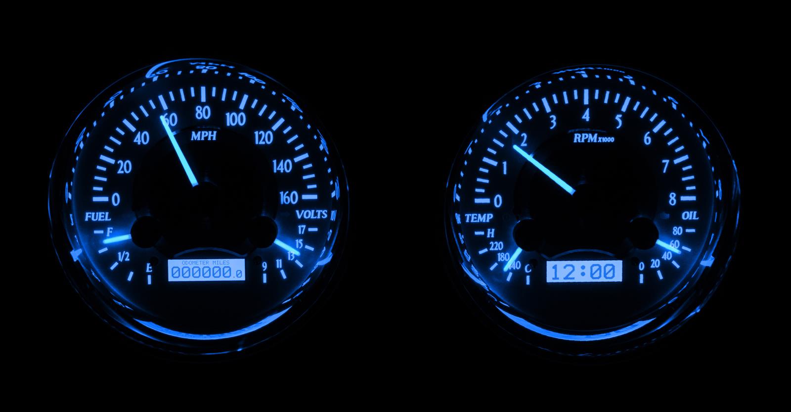 Dakota Digital VHX Series Universal Round Analog Gauge Kits VHX-1014-S-B