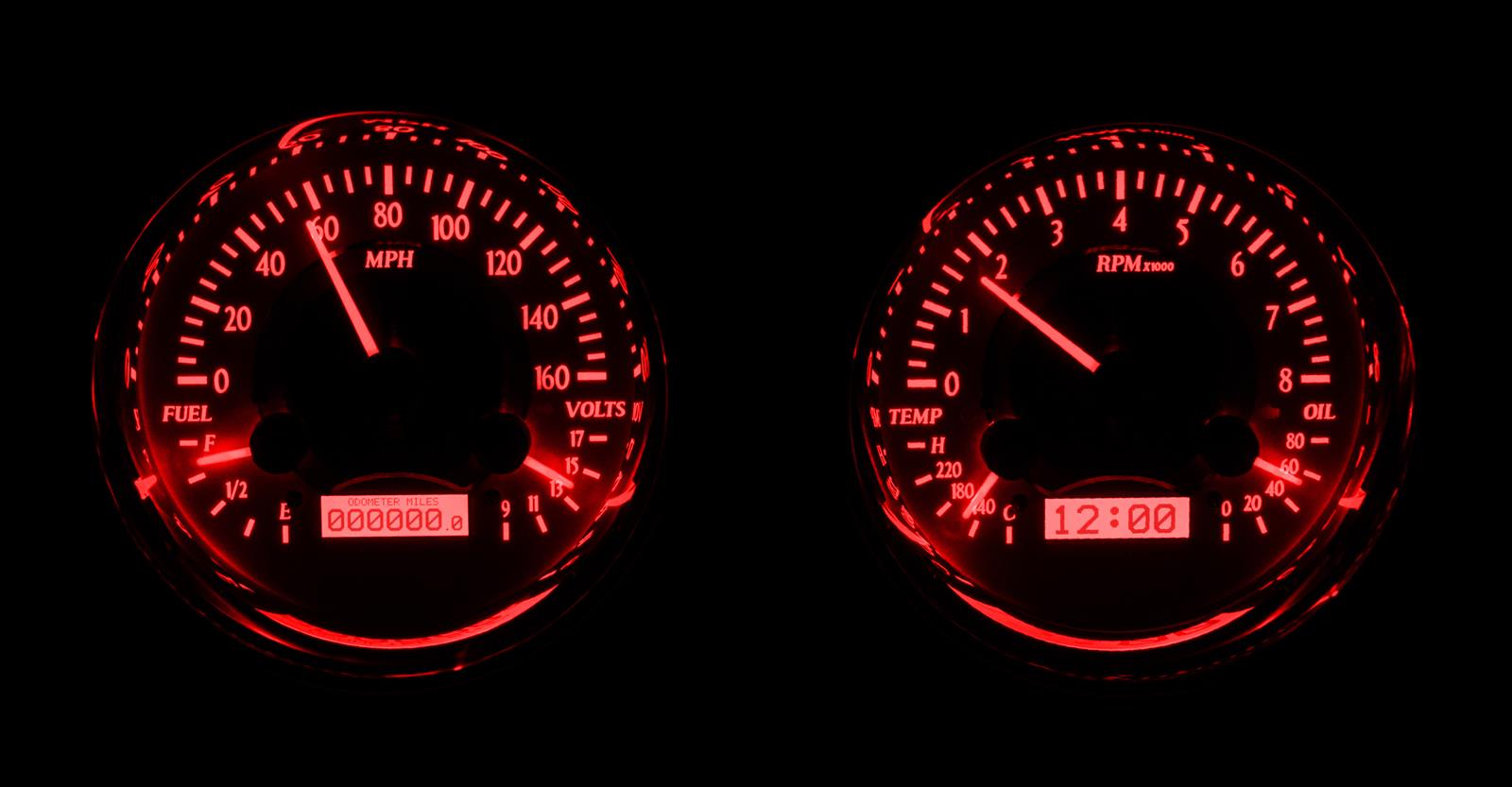 Dakota Digital VHX Series Universal Round Analog Gauge Kits VHX-1014-S-R