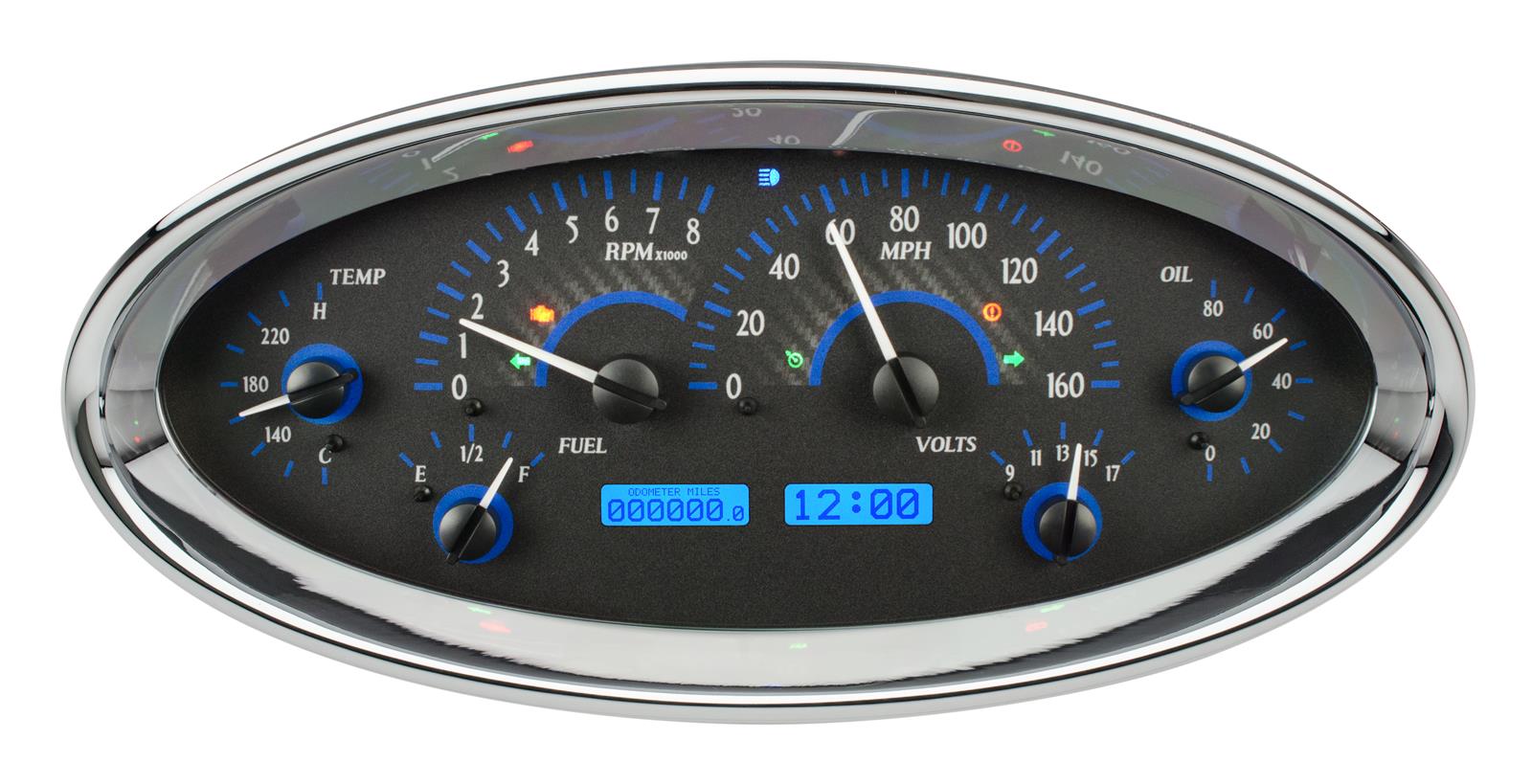 Dakota Digital VHX Series Elliptical Analog Gauge Kits VHX-1017-C-B