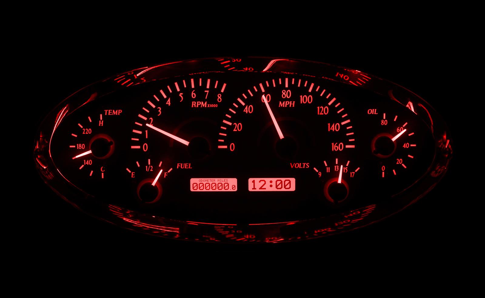 Dakota Digital VHX Series Elliptical Analog Gauge Kits VHX-1017-C-R