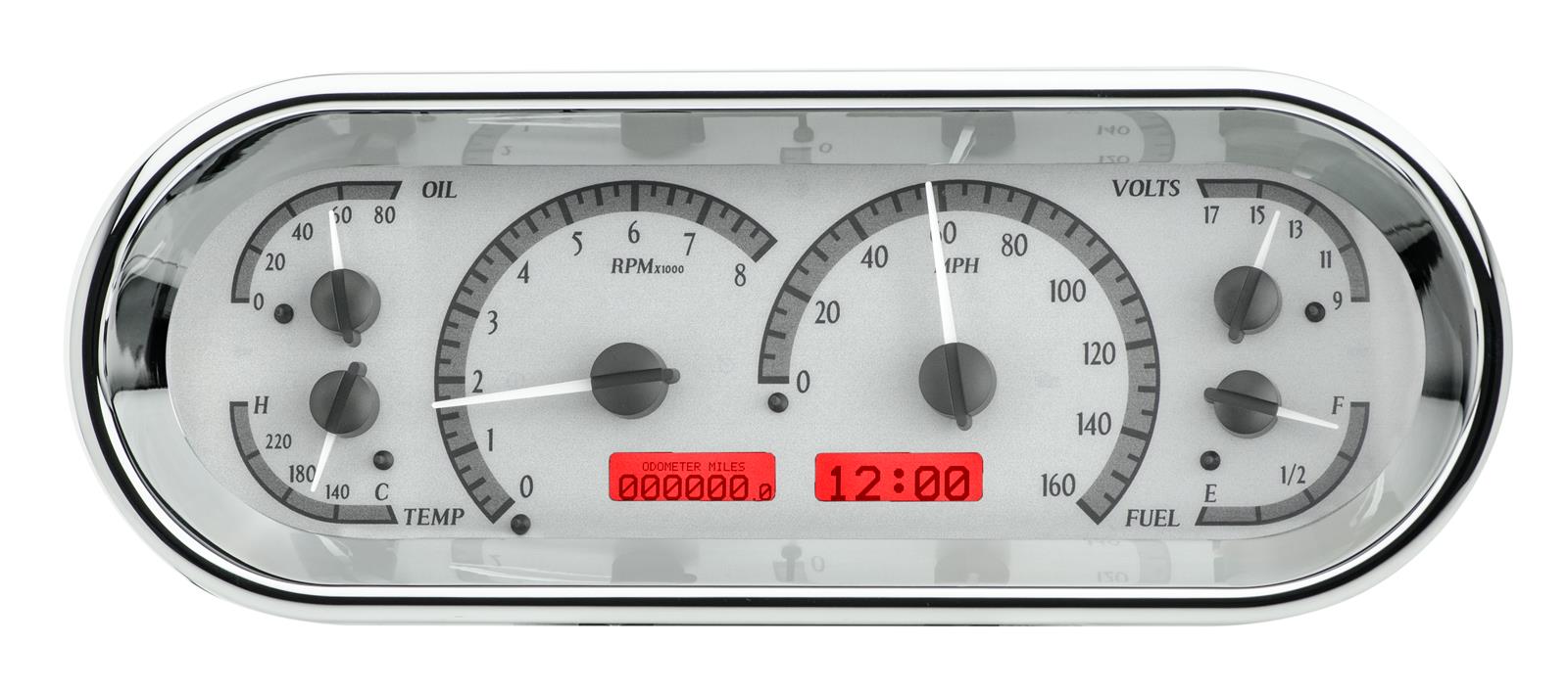 Dakota Digital VHX Series Recessed Oval Analog Gauge Kits VHX-1018-S-R