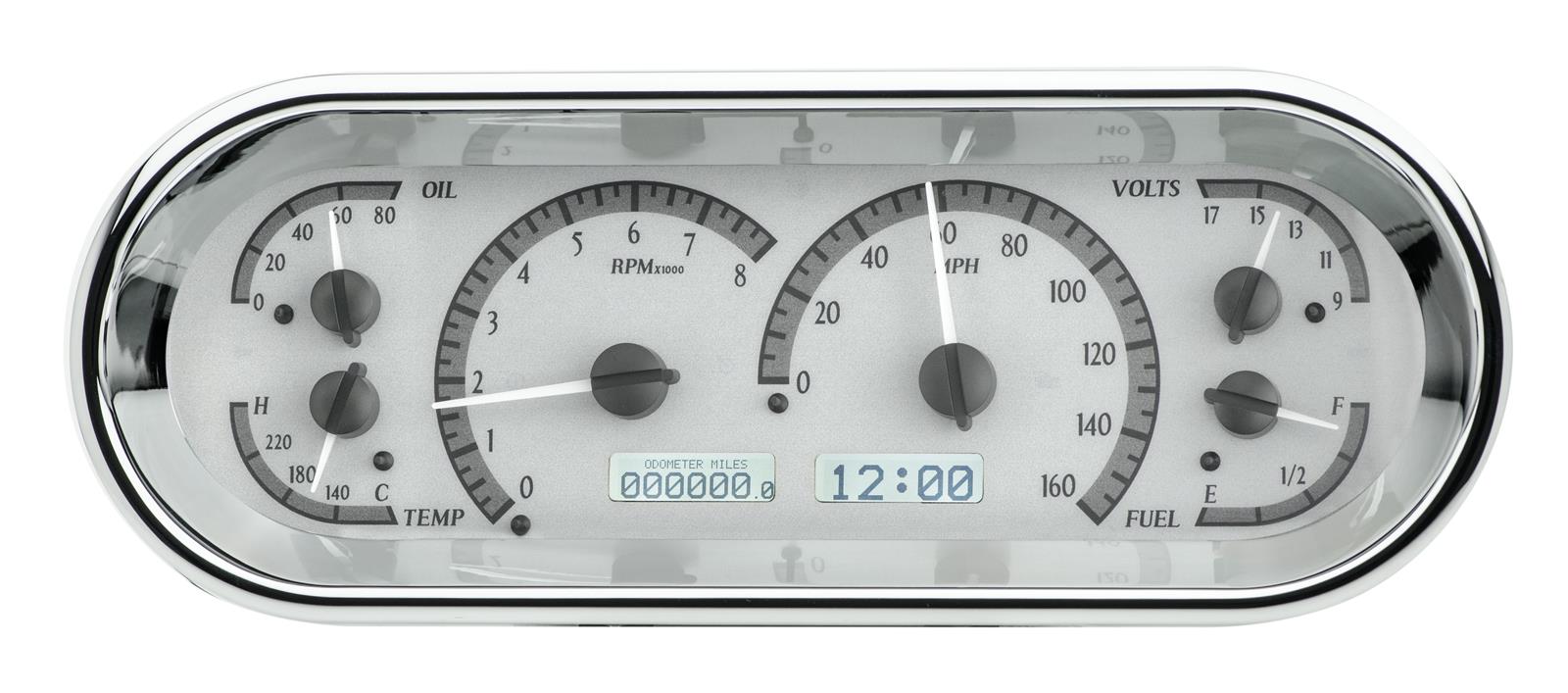Dakota Digital VHX Series Recessed Oval Analog Gauge Kits VHX-1018-S-W
