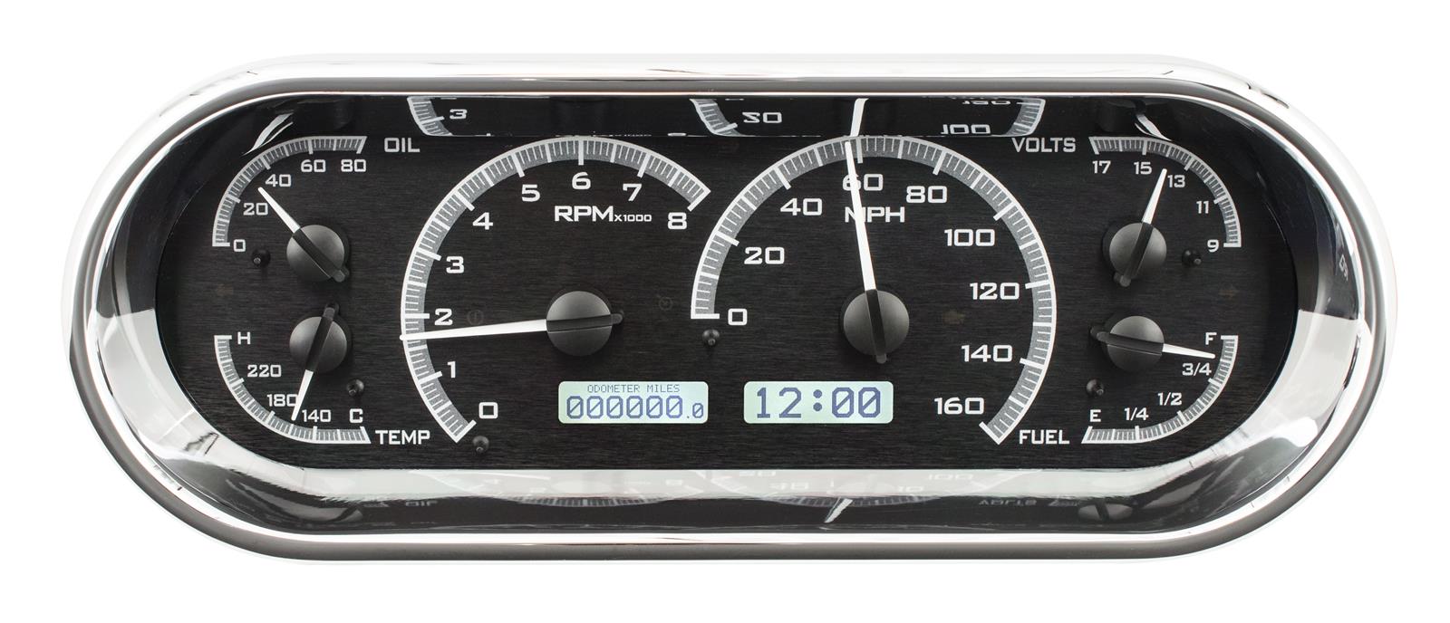 Dakota Digital VHX Series Recessed Oval Analog Gauge Kits VHX-1018-K-W