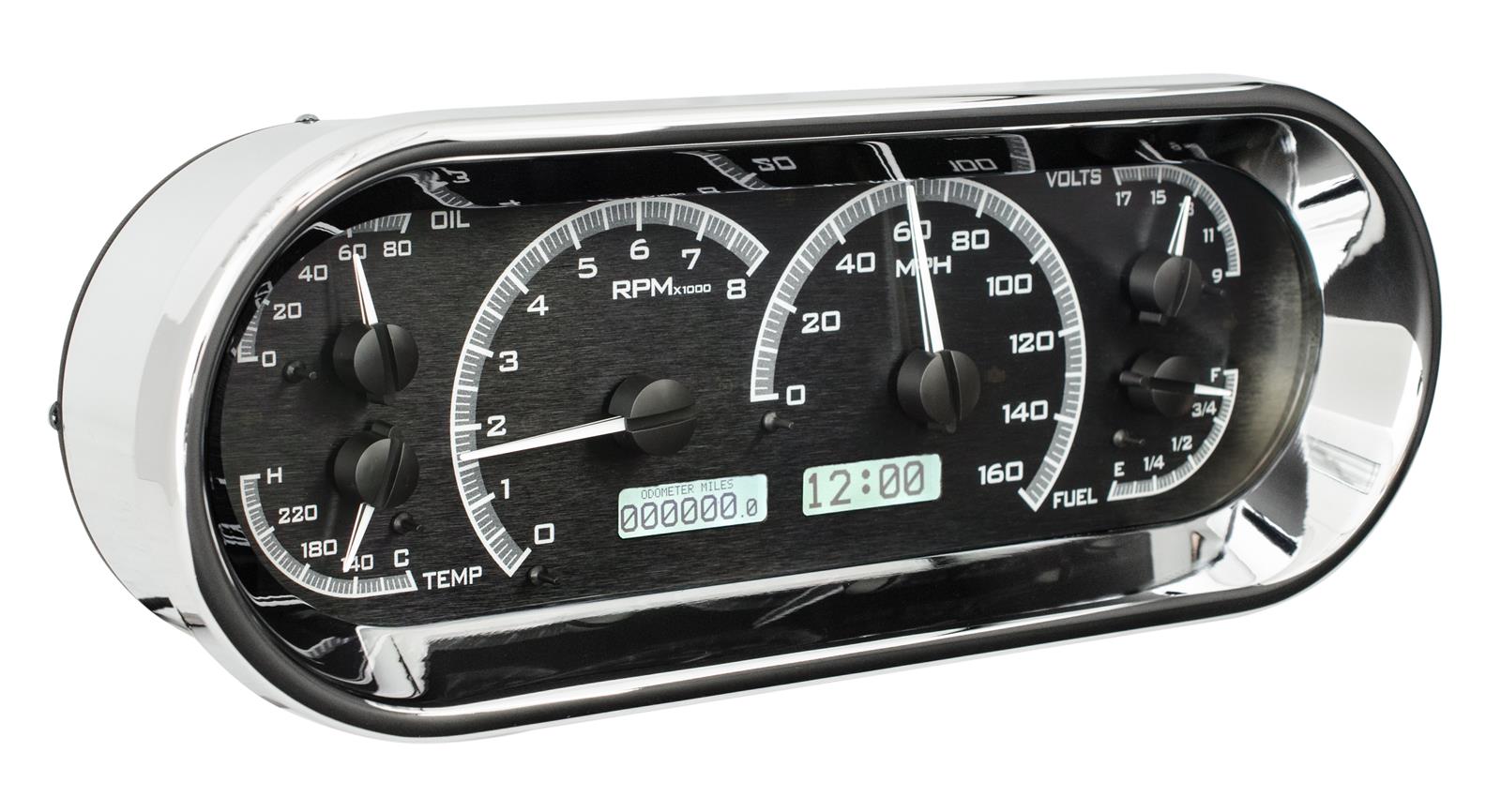 Dakota Digital VHX Series Recessed Oval Analog Gauge Kits VHX-1018-K-W