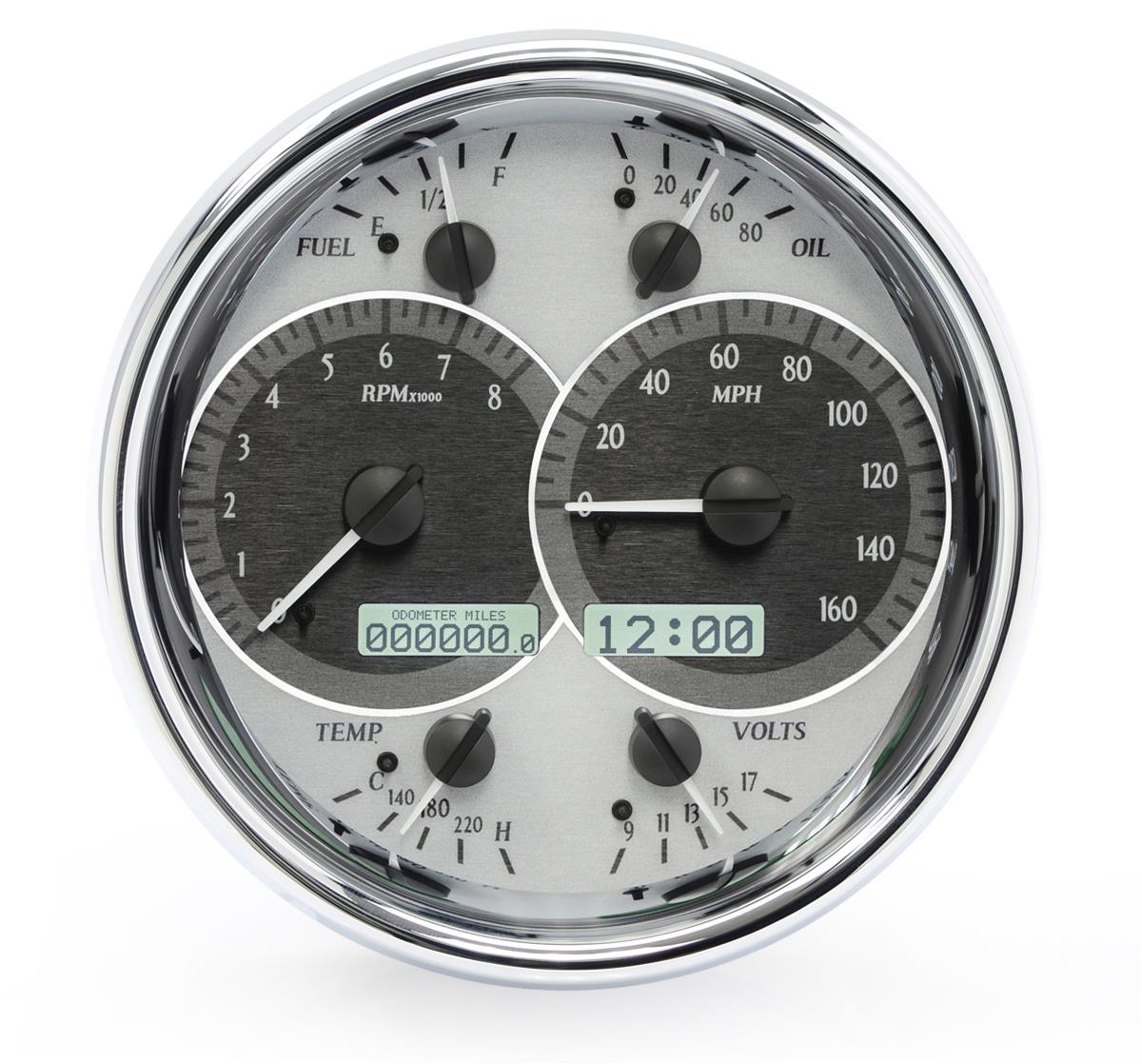 Dakota Digital VHX Series Universal Round Analog Gauge Kits VHX-1019-S-W