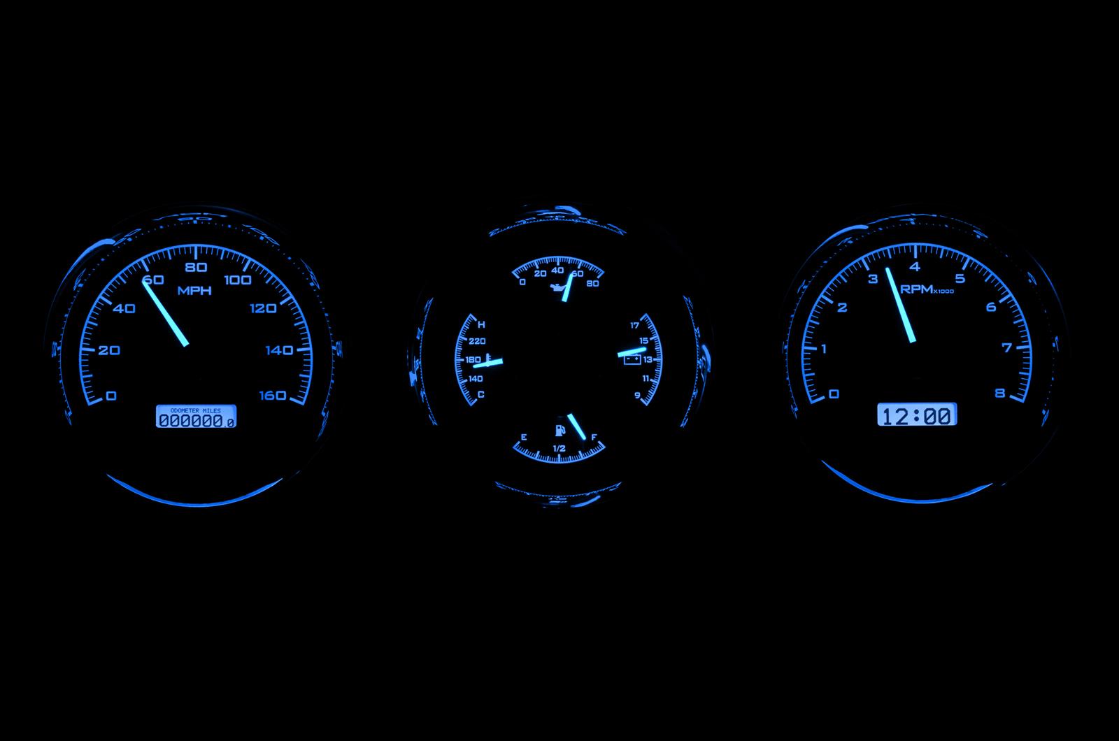 Dakota Digital VHX Series Universal Round Analog Gauge Kits VHX-1020-K-B